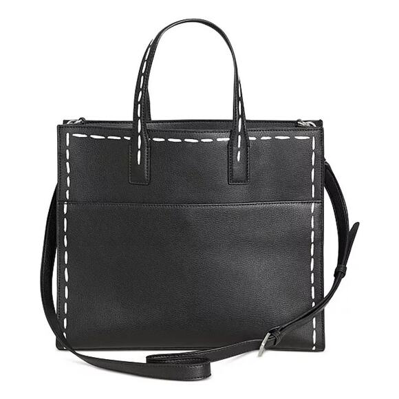 NWT Karl Lagerfeld Paris Nouveau Black White Graphic Logo Small Tote Bag Purse - Picture 2 of 8